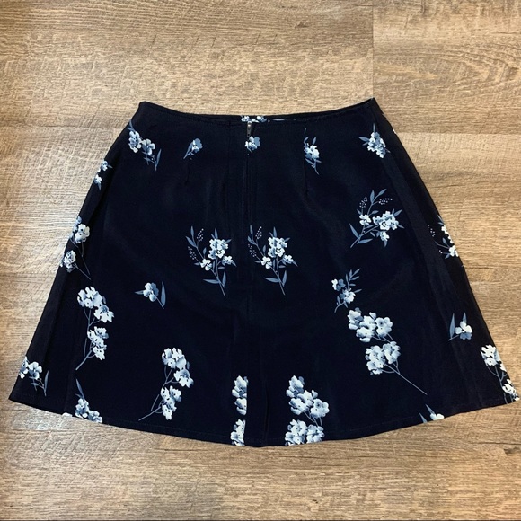 Navy Blue Floral A-line Skirt by Fairweather Petites - Picture 4 of 5